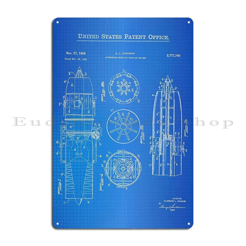 Afterburning Means For Turbo Jet Engines Patent Uss2771740 Metal Signs Custom Character Home Vintage Design Pub Tin Sign Poster