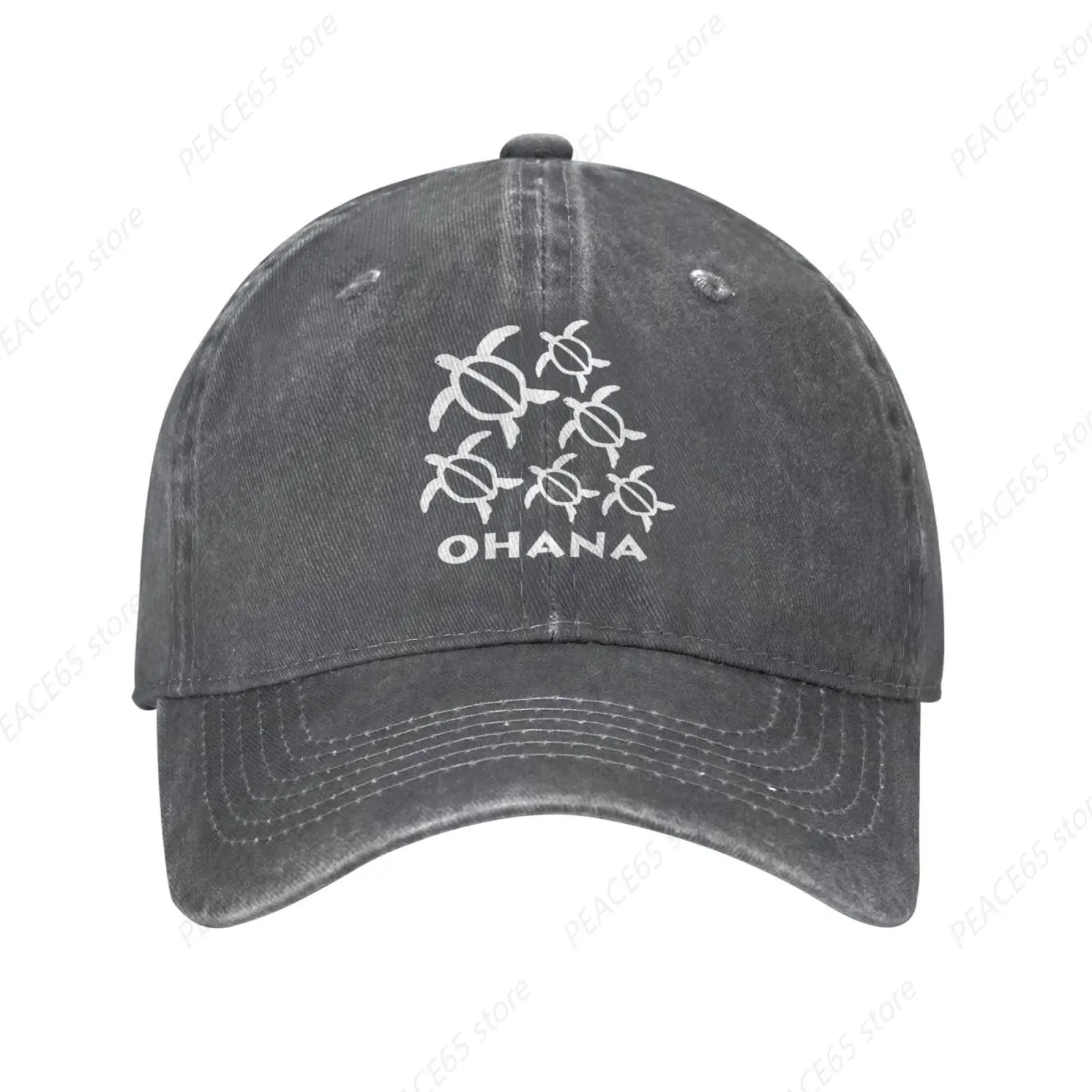 

Ohana Honu Hawaiian Sea Turtle Denim Trucker Hat Baseball Cap for Men Or Women Cowboy Deep Heather