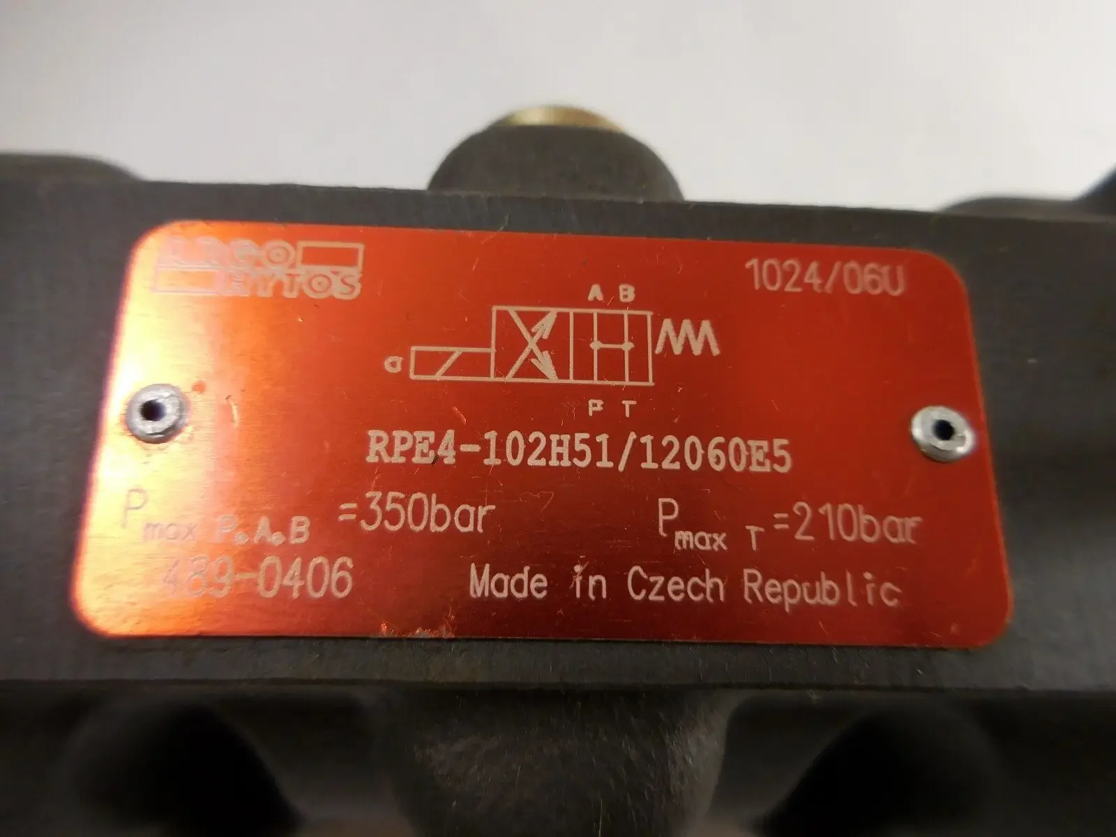 Argo Hytos RPE4-103L21/12060E5 RPE4-103C11/02400E1 Valvola di controllo direzionale 24 V CC 350 Bar RPE4-103Y11 RPE4-102H51/12060E5