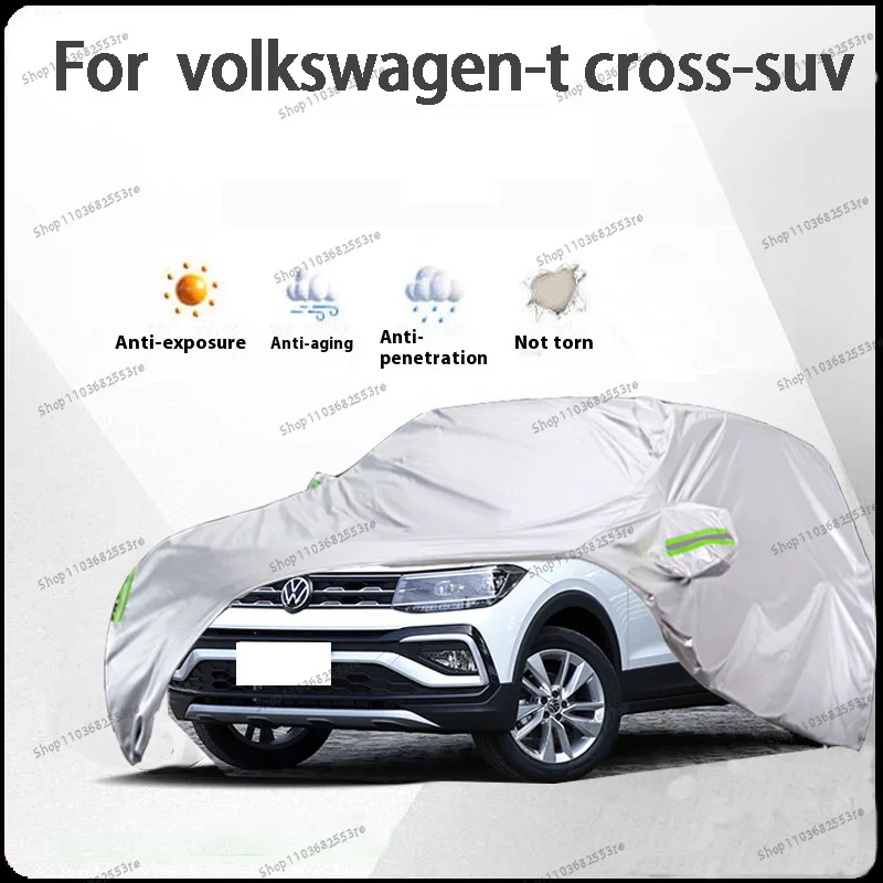 

For Volkswagen T-Cross Fit Car Cover Waterproof, Dustproof, Sunshade (UV), Snowproof Silve Full Cover with All-Day Protection