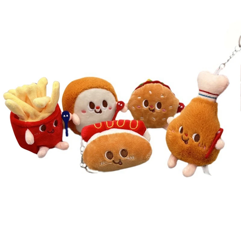 Burger Plush Simulation Hamburger Food Plushies Cute Food Plush Keychain For Food Themed Party Birthday Gifts Backpack