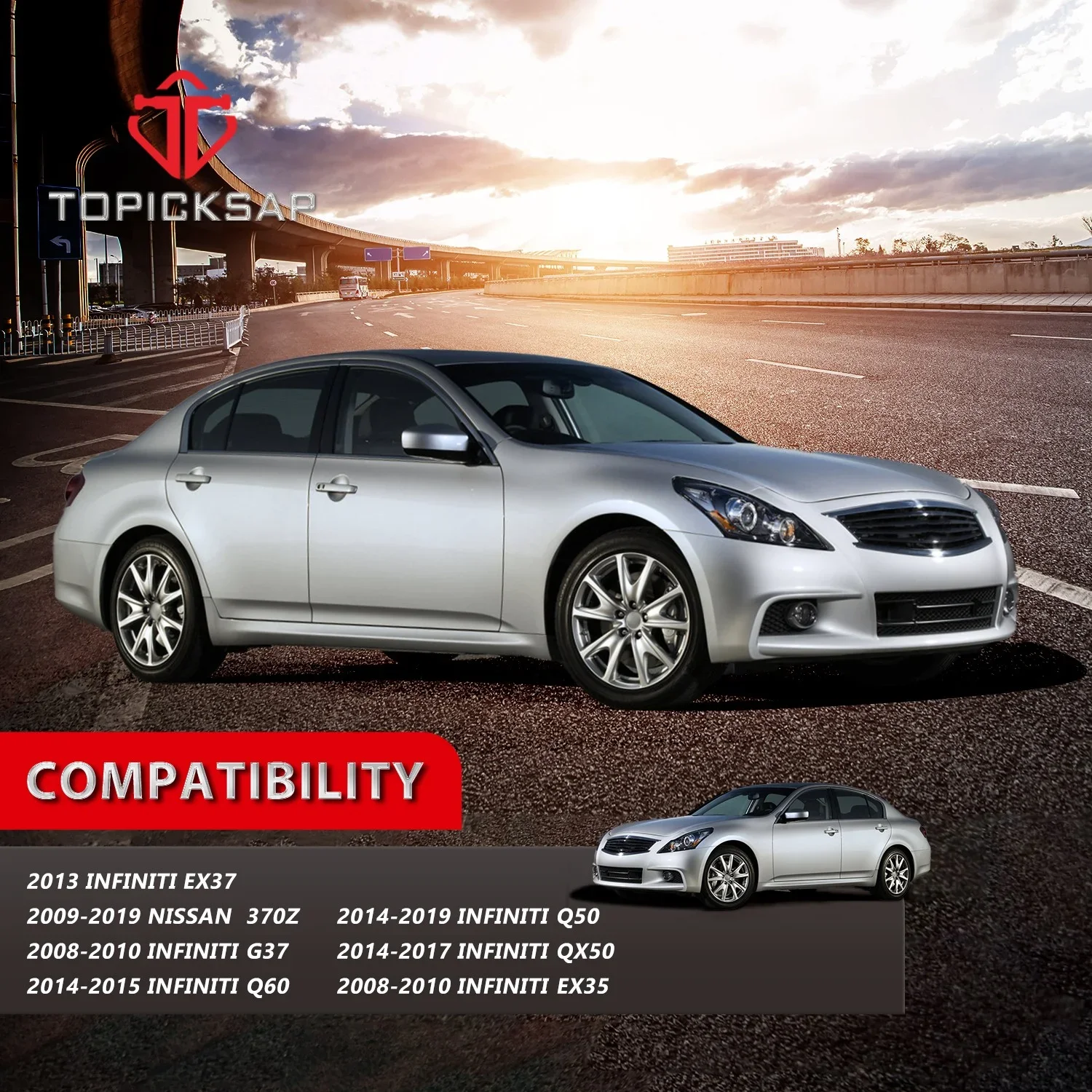 TOPICKSAP 14Pcs Front Upper Control Arm w/Ball Joint Kit for Infiniti EX35/EX37/G37/Q60/Q50/QX50/Nissan 370Z RWD