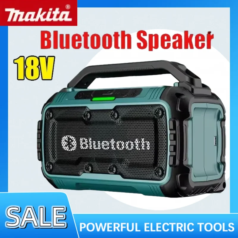 

Беспроводная Bluetooth-колонка Makita, портативные колонки с объемным звуком, двухканальный сабвуфер, громкоговоритель для аккумулятора Makita