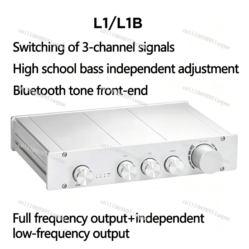 L1/L1B preamplifier  2.0/2.1 Channel Tone HIFI Preamp High, Middle and Bass Adjustment Bluetooth 5.0 Decoding Black / Silver