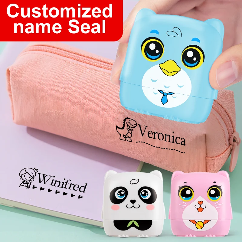 Custom Kids Travel Stamp - Personalized Waterproof Name Stamp for School, Eco-Friendly Ink, Kindergarten & Daycare Supplies