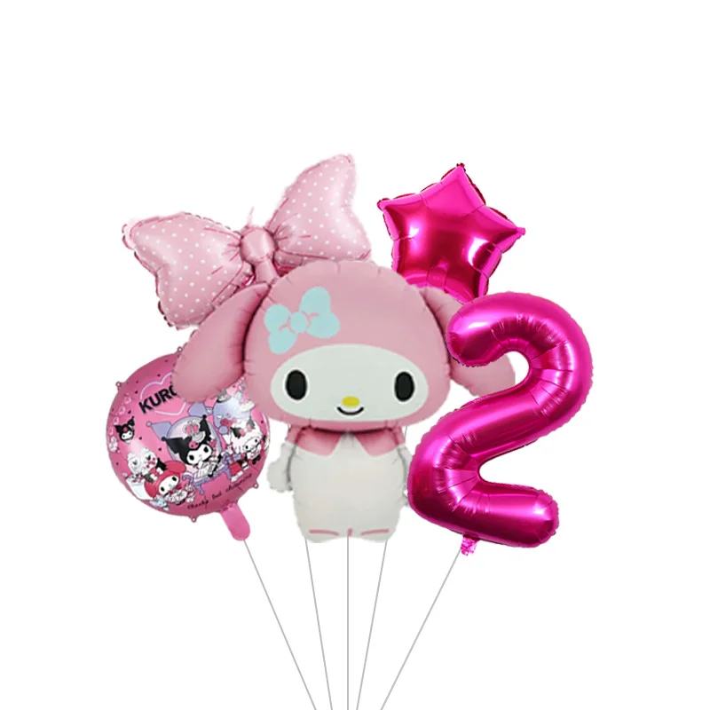 My Melody Rosa Cartoon-Charakter Mylar-Ballon Helium-Ballon für Mädchenparty Babyparty Wanddekoration – Detail 11