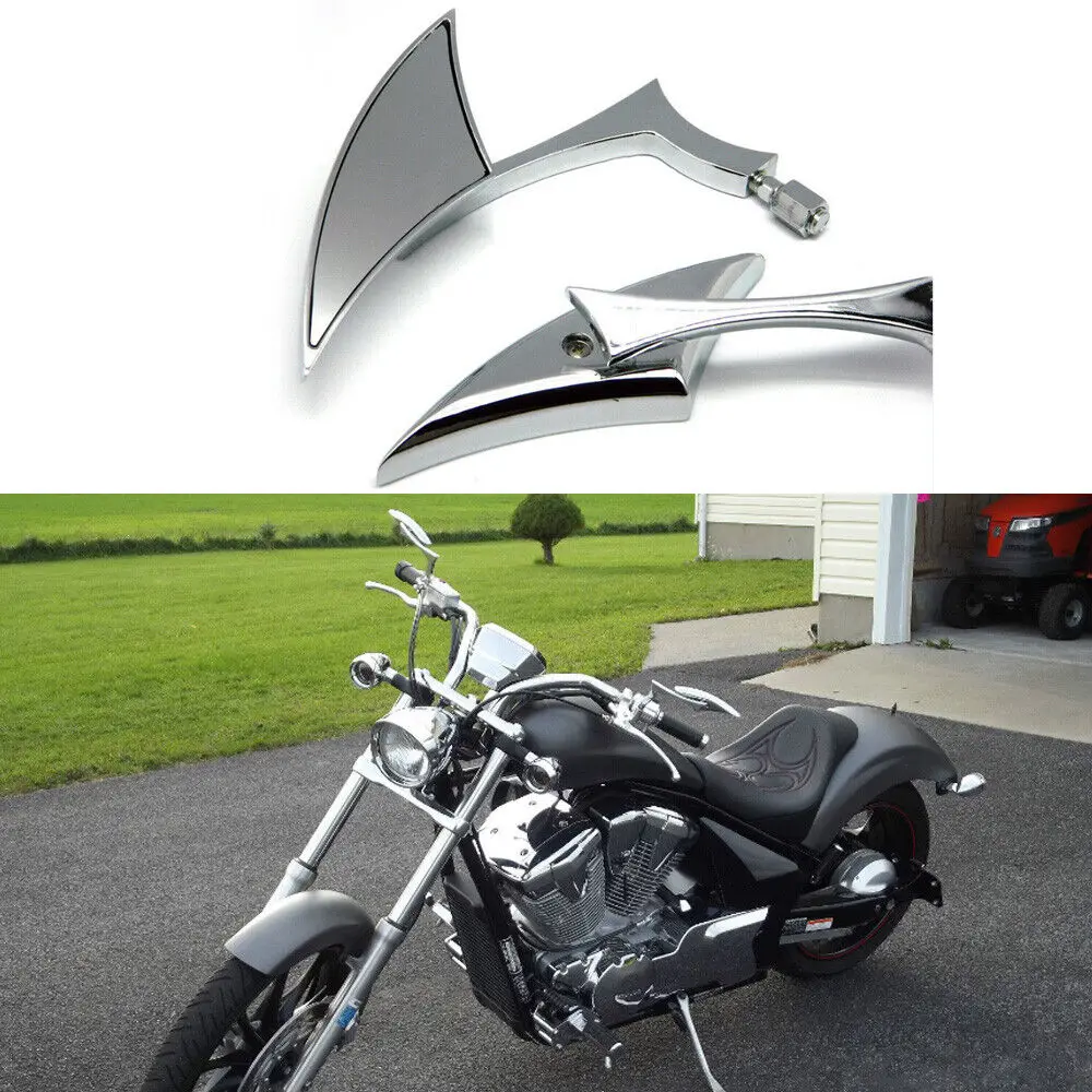Chrome Blade Motorcycle Rearview Side Mirrors For Honda Fury VT1300CX VT13CX US