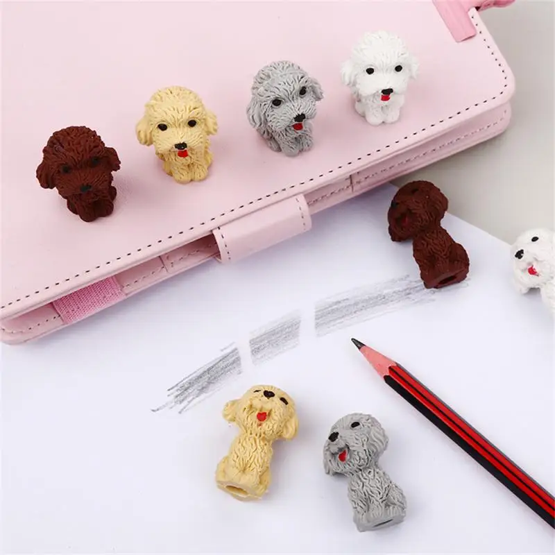 Gomme à crayon en caoutchouc style chiot mignon, fournitures scolaires, cadeau pour enfants, nouveauté