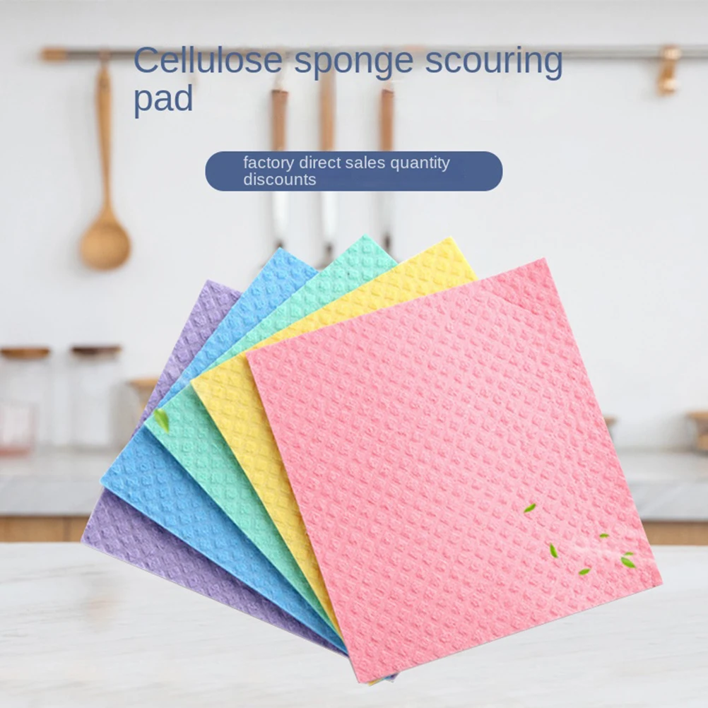 

Kitchen non-stick oil scouring cloth cleaning and decontamination dishcloth quick-drying wood pulp cotton rag absorbing water