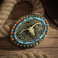 Western Belt Buckle Initial Vintage-Cowboy Rodeo Silver Large Belt Buckle for Men Women 3