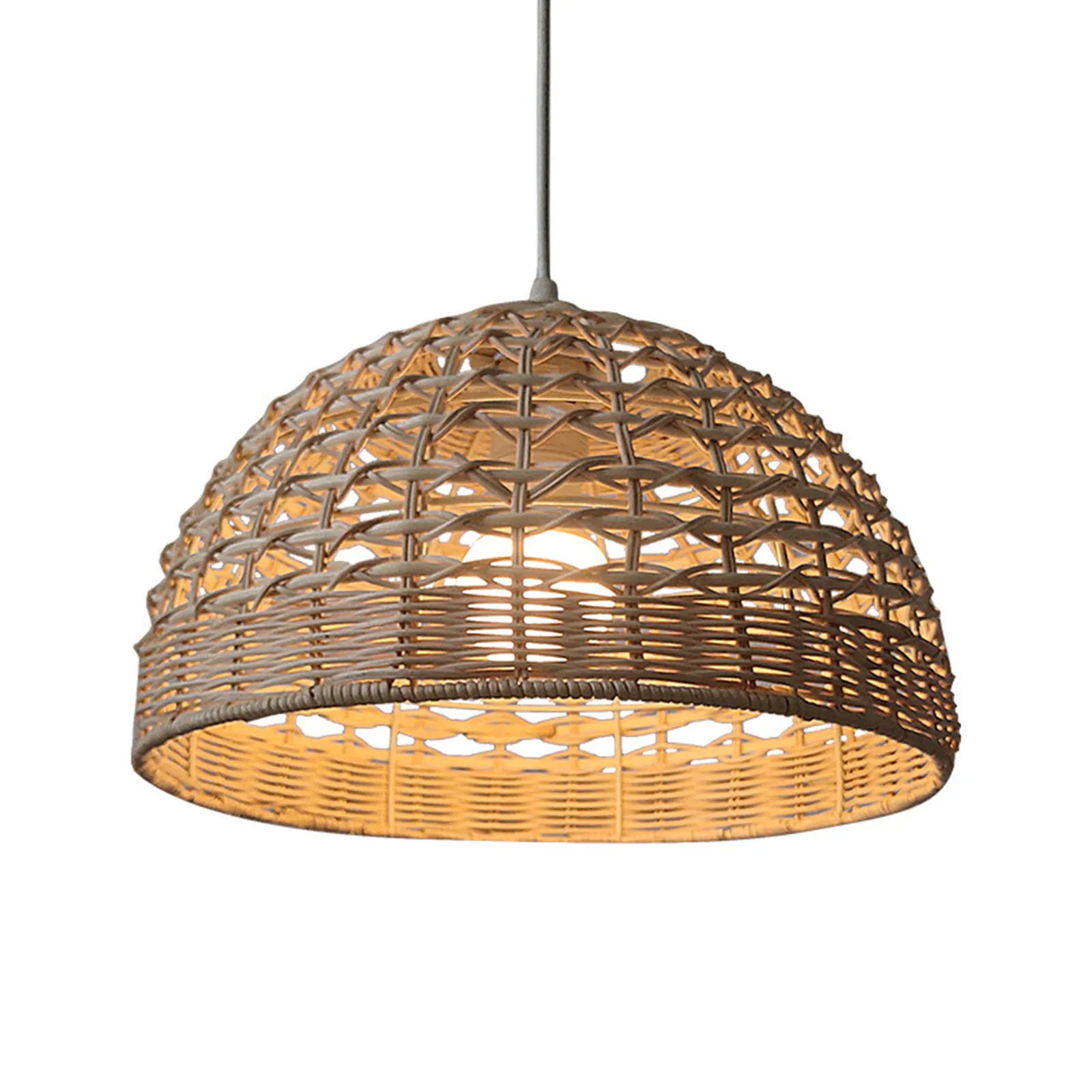 Rattan Lampshade Light Fixture Rattan Chandelier Lampshade Boho Scandi Lamp Shade Ceiling Pendant Light Shade for Kitchen Hotel