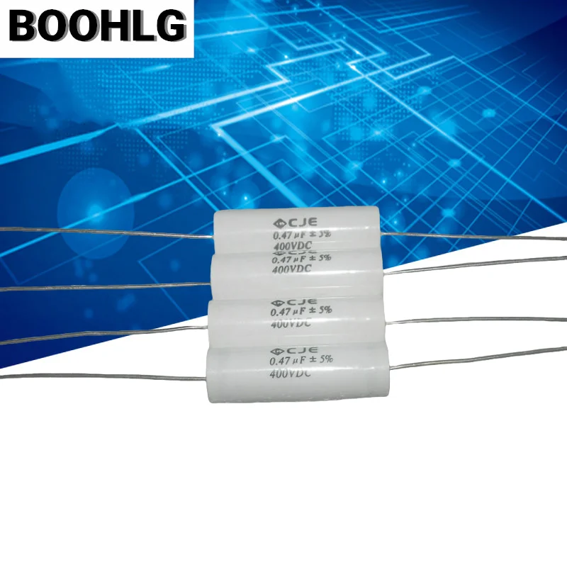 

5PCS cje 400V 474J 400V 0.47UF 470NF axial copper pin through polypropylene film capacitor