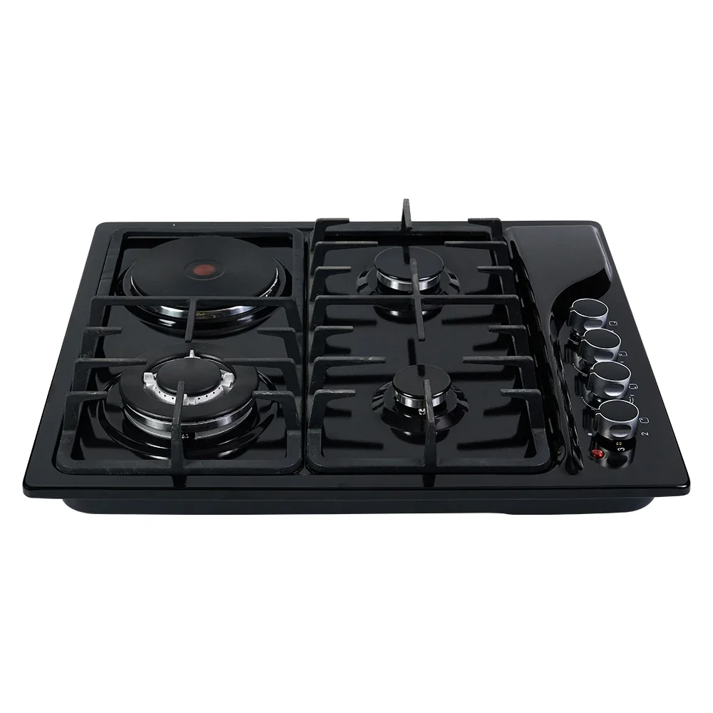 Supplier Wholesale Home Use Combination Gas And Electric Cooktop Kitchen Cooker 4 Burner Stainless Steel Gas Stove