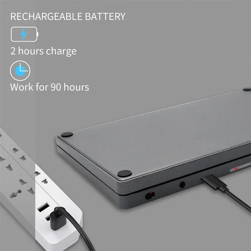 Imagen 2 del producto Jomaa Teclado Bluetooth inalámbrico plegable teclado plegable Bluetooth portátil liviano disponible para tableta portátil PC Ipad