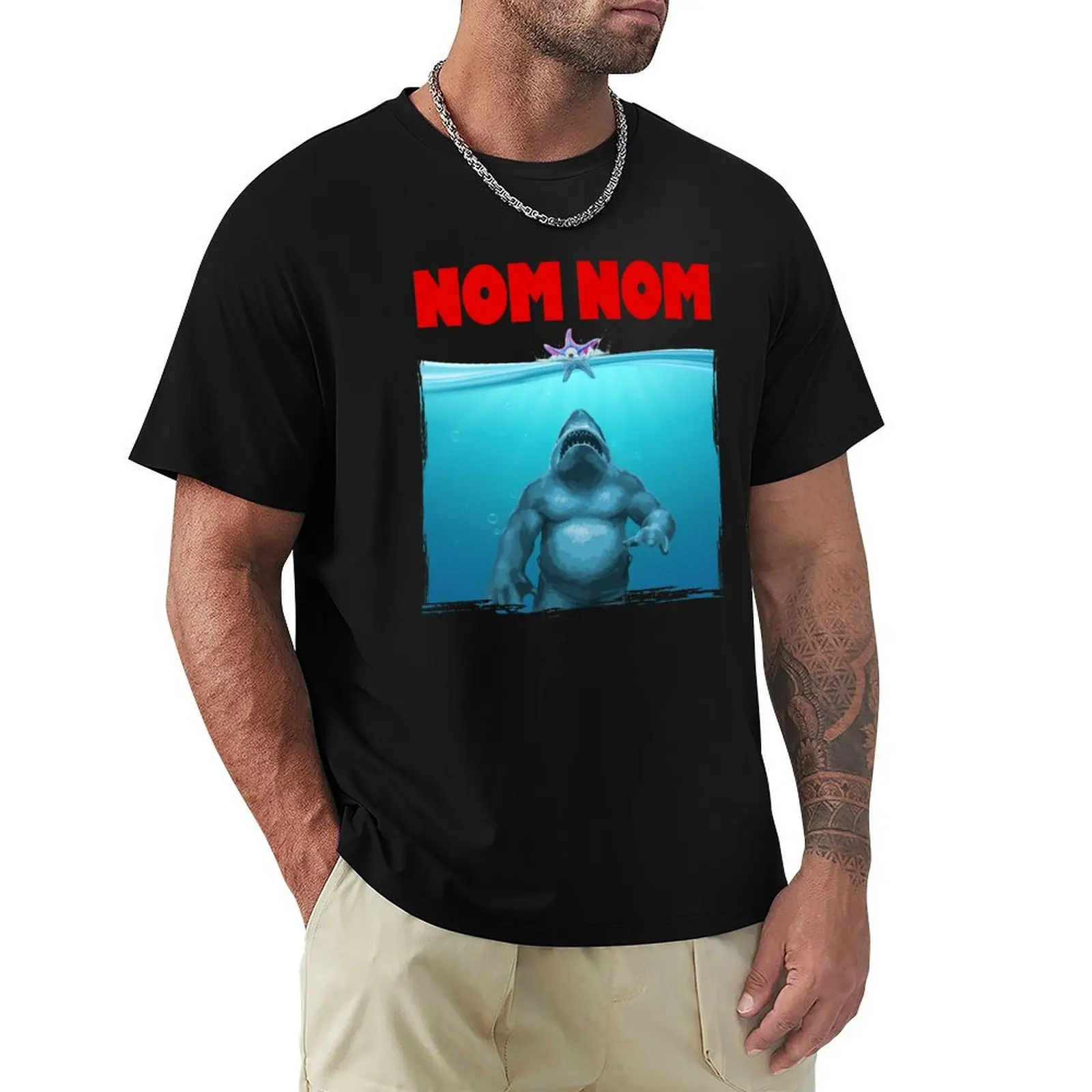 King Shark NOM NOM - Camiseta Nanaue informal de manga corta para hombre
