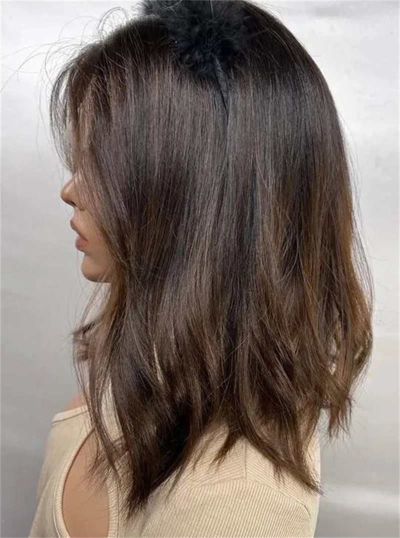 

Brown Blonde Lace Front Wig Daily Wear Cosplay Synthetic Women wig Glueless Short Bob Wig Futura Top Quality Small Large Cap