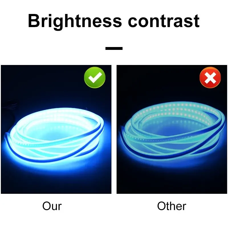 LED Car Hood Atmosphere Lght Strip Waterproof Auto Exterior Decoration Lighting Decorative Headlights Ambient Lamp 12V Universal image 5