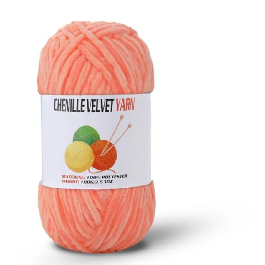 

Velvet Chenille Chunky Yarn, Handcrafts Weaving Soft Chenille Yarn for Crocheting Clearance, Used for Making Baby Yarn Blanket,