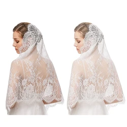 Lace Mantilla Veil Soft & Comfortable Exquisite Floral Design Head Covering for Women Girls Catholic Church Veils Dropship
