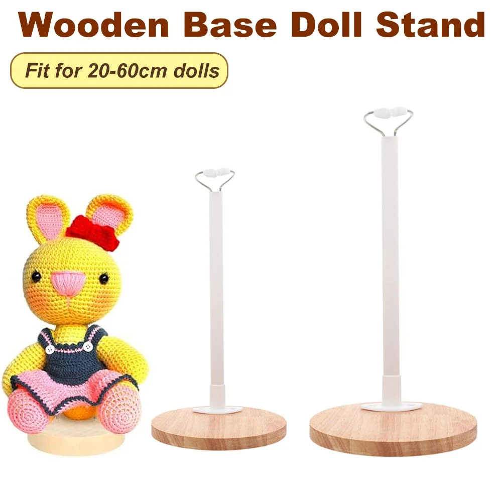 Wooden Doll Maniquin Stand 20-60cm Figure Doll Toy Model Support Frame Wood Bracket with Wooden Base Toy House Supplies