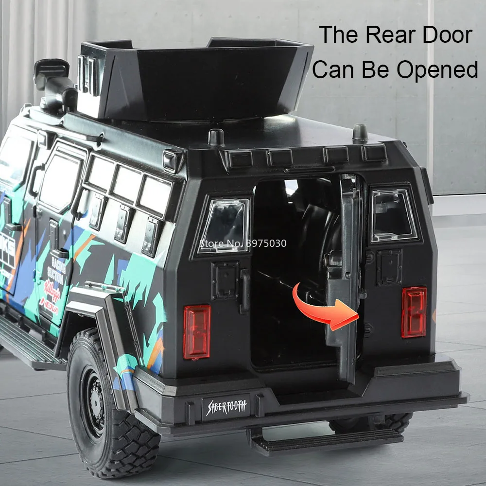 1:24 합금 세이버투스 모델 경찰차 다이캐스트 장난감 바퀴 회전 미니어처 차량 휠 풀백 카 어린이 축제 선물용