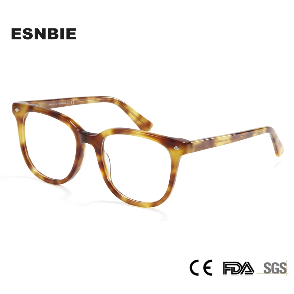 Tortoise Shell Acetate Women'S Eyewear Frames Big Round Prescription Optical Glasses Frame Marcos Lentes Opticos Hombre