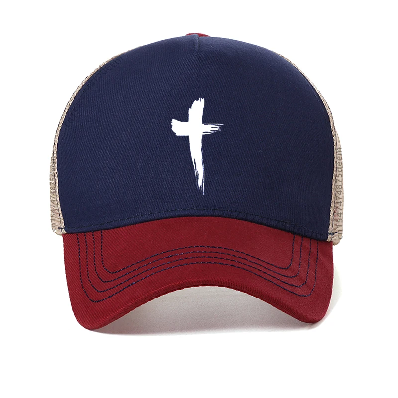 Christian Prayer Jesus baseball cap Jesus Christian cross mesh hat unisex breathalble Sunshade Hat