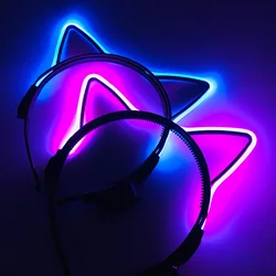 1 pc Girl Decorative Colorful Glow Led Headband Women Nightclub Decor Hair Ornament Children Birthday Gift Party Headband