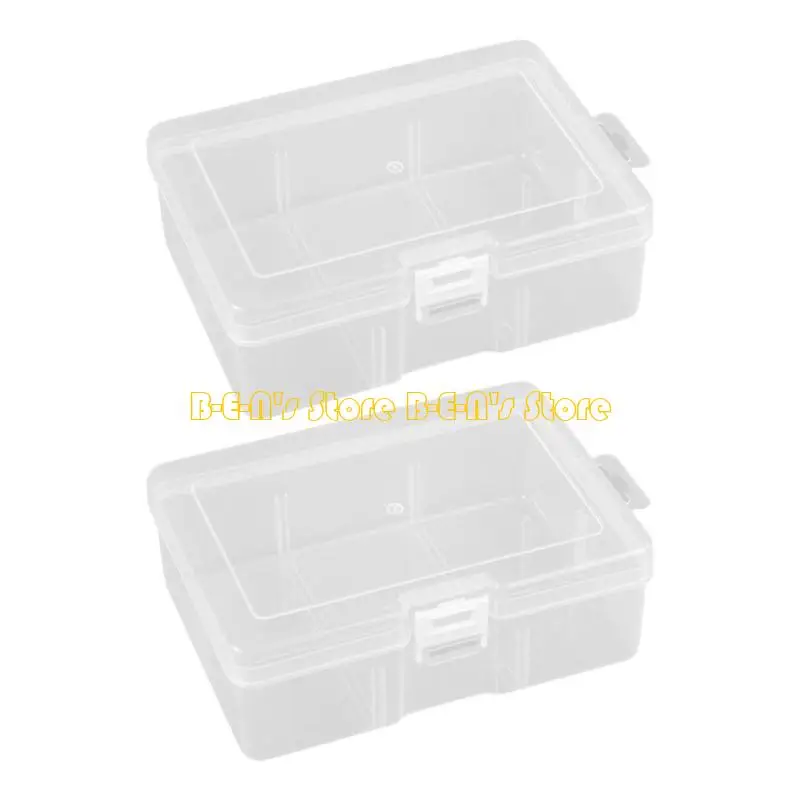 Y1AD Clear Box 6 Divisions No Insert Panel Holder Box for Easy Sorting 2Pcs