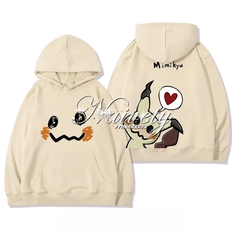 2026 Herbst Winter Pokemon Mimikyu Niedlicher Hoodie, Baumwoll-Sweatshirt mit Anime-Print, Familien-Matching Freizeitkleidung Y2k