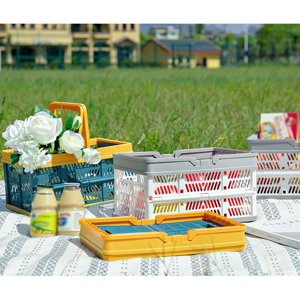 

Folding Storage Basket Lightweight Waterproof Plastic Organizer For Kids Room Books Snacks Foldable Hand Carry Basket
