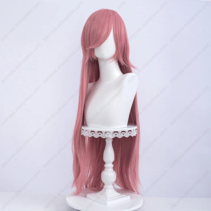 Peruca cosplay reta longa com franja para mulheres, resistente ao calor, cabelo sintético, anime, universal, 100cm