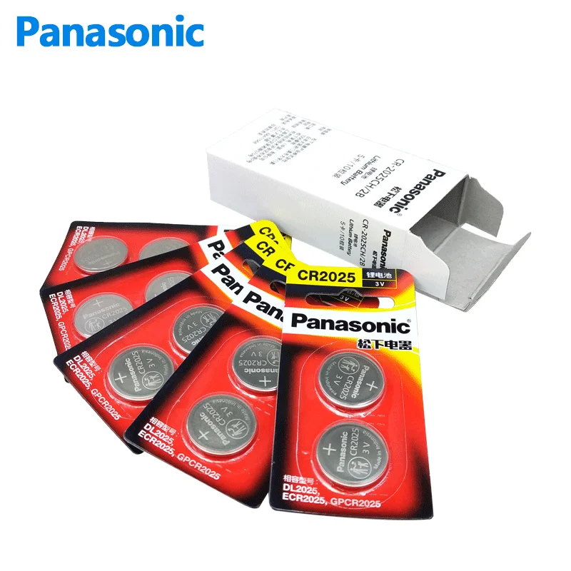 2Pcs Original Panasonic CR2025 3V Lithium Battery KCR2025 For Car Remote Control Watch Motherboard Scale Button Coin Cells