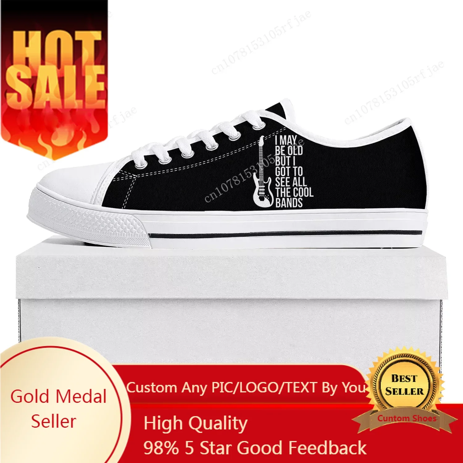 

I May Be Old But Band Low Top Sneakers Mens Womens Teenager Canvas Sneaker Casual Couple Shoes Custom Shoe