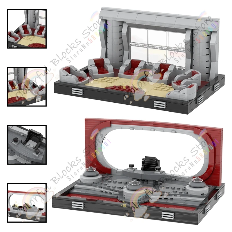 Movie Series Scene MOC Building Blocks Interstellar Council Chamber Senate Transformation Architecture Models Toys For Kids Gift