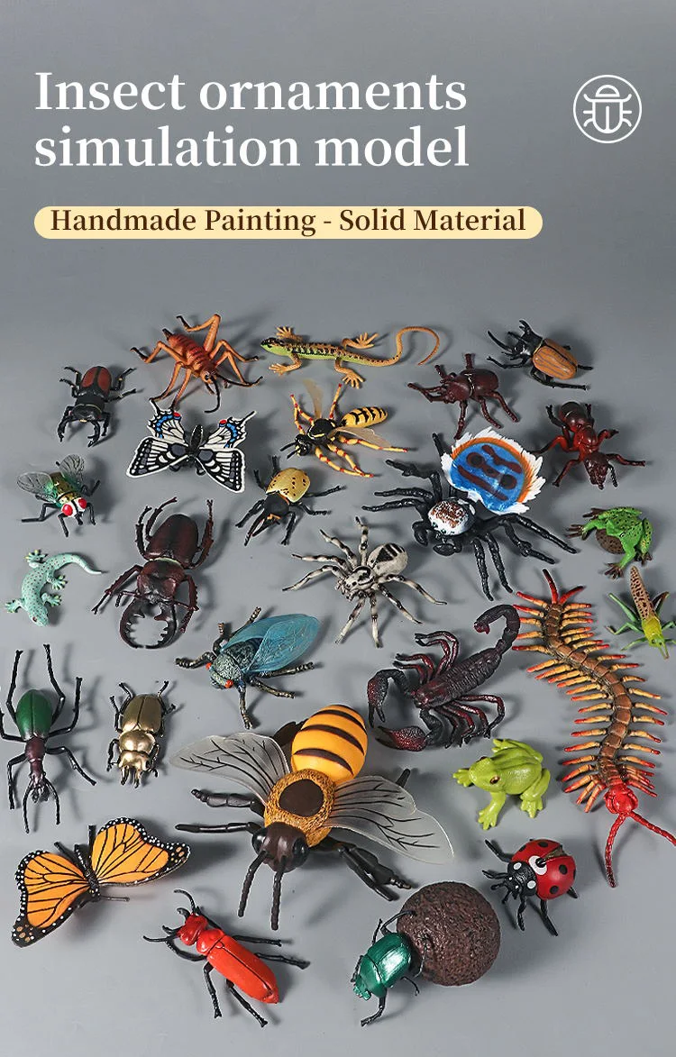 Pädagogisches Insekten-Tiere-Modell-Spielzeug-Set mit Schmetterling, Biene, Libelle, Mantis, Ameise, Schnecke, Actionfiguren für Kinder, Sammlung, Dekoration – Detail 1