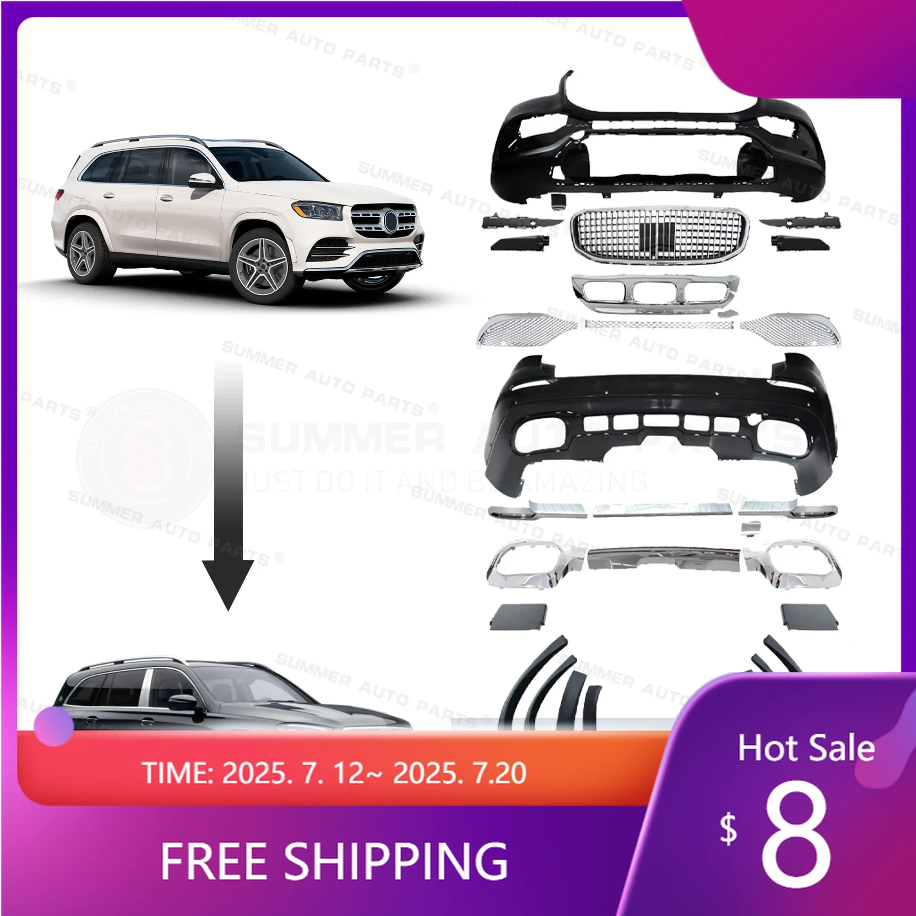 

Auto Modification Upgrade Car Bumpers Bodykit for Mercedes Benz Gls Maybachs Body Kit M Design