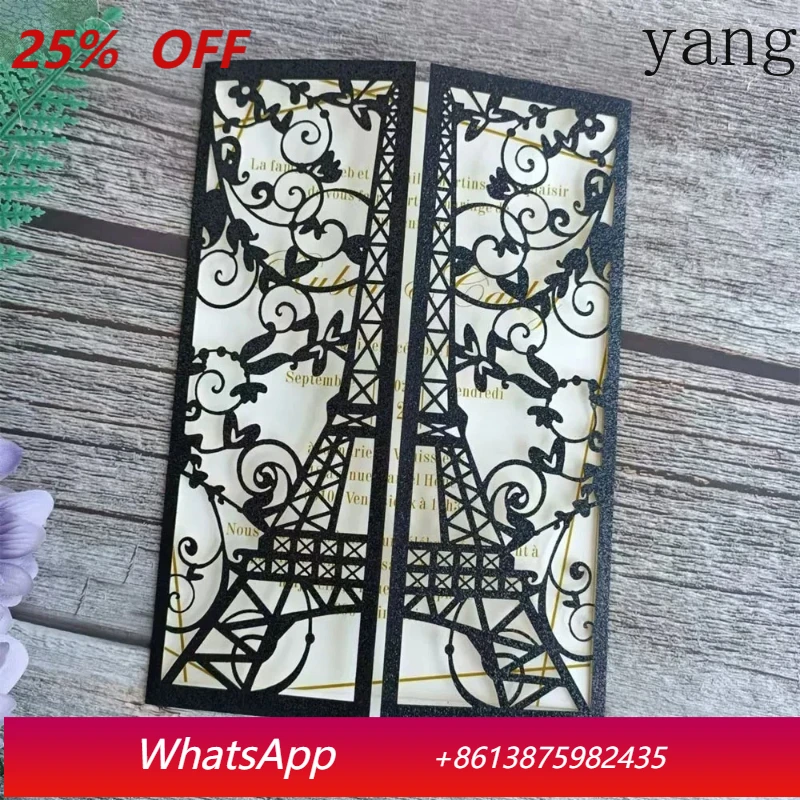 

30 Eiffel Tower Invitation Card For Wedding Engagement Birthday Customise Printing Greeting Card