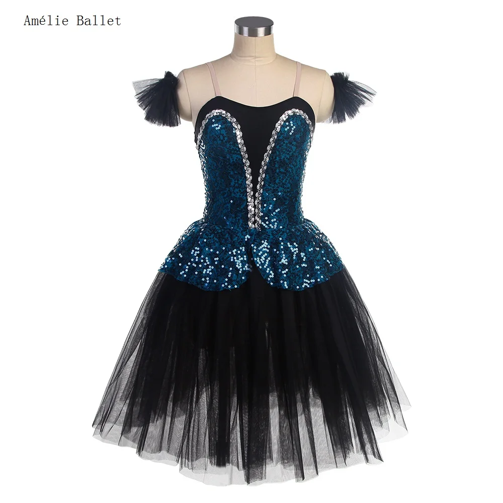 

20022 Navy Blue Sequin Lace Top Bodice with Tulle mid-length Romantic Ballet Tutu Girls & Women Dancewear Ballet Tutu