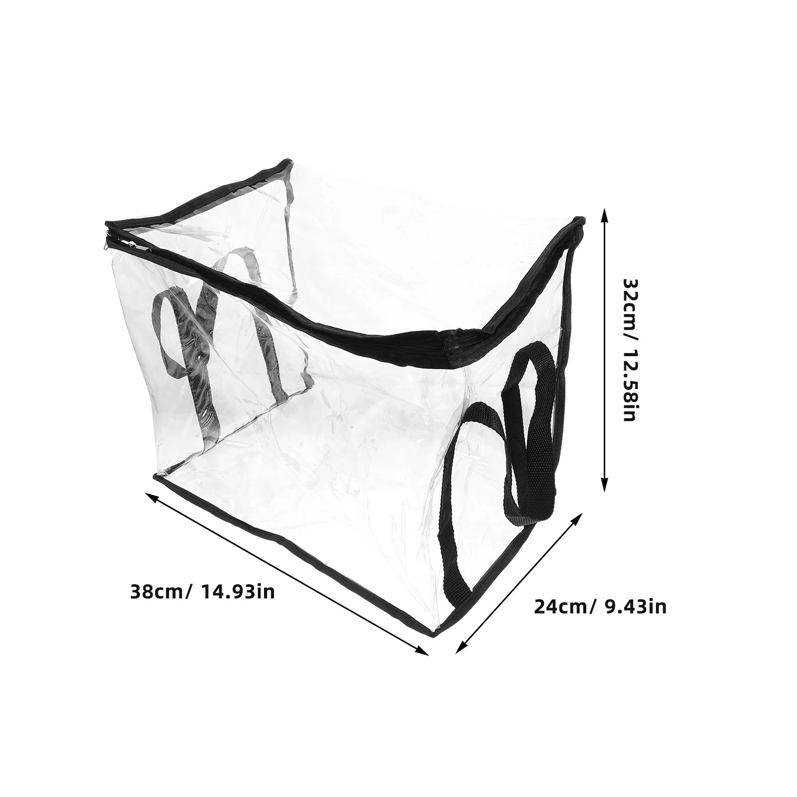 Transparent Waterproof PVC Storage Bag Large Capacity Book Tote Document Organizer Portable Carrying Handle Transparent File Bag