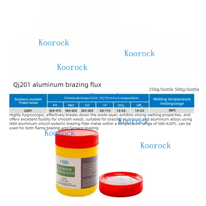 QJ102 Silver Brazing Flux Silver Solder Powder for Copper Brass Steel Stainless Steel 450°C Melting Point 0.5kg White Powder