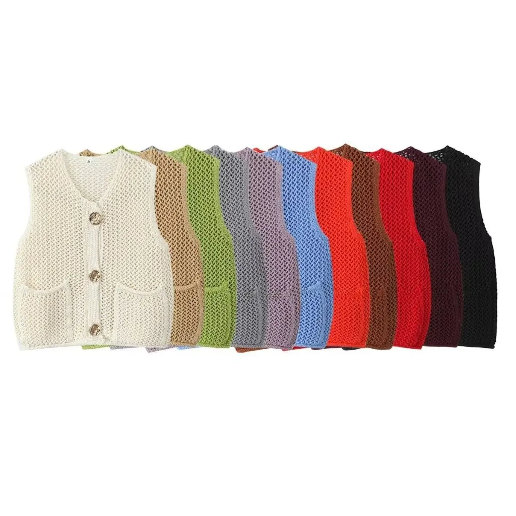 

Spring Knitted Vest Women's Fashion Trend European American Style Supply Wholesale by