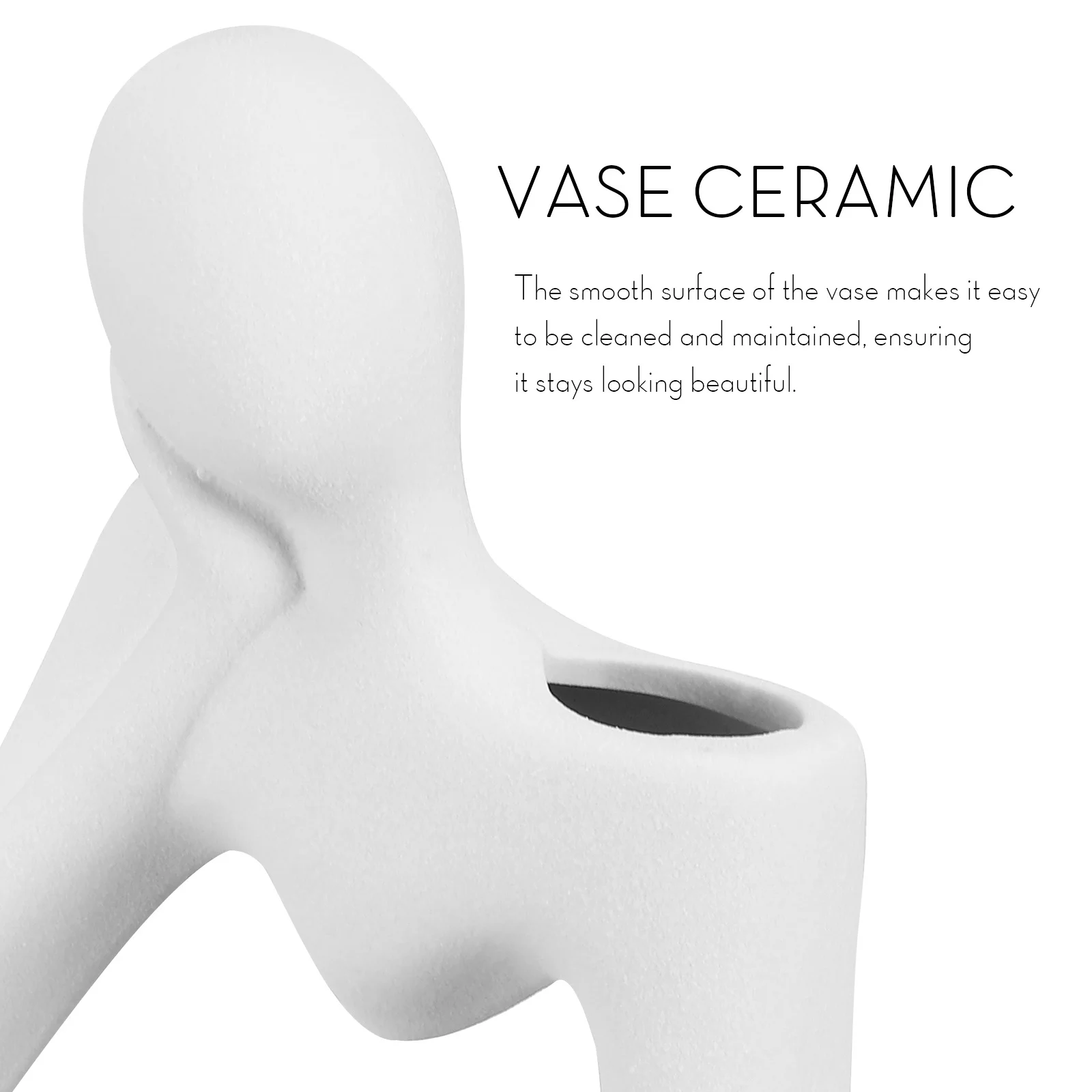 

Thinker Ceramic Vase Matte Surface Easy Cleaning Flower Holder Living Room Decor Table Centerpiece Decoration Vase Ceramic
