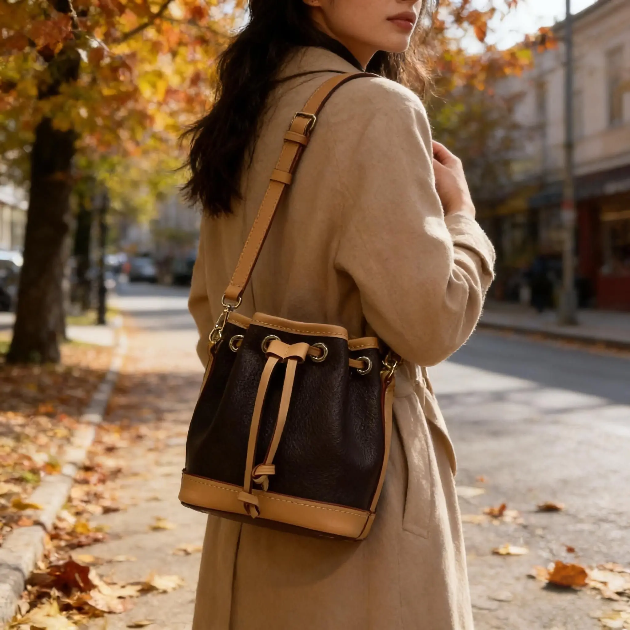 

Luxury designer bag, crossbody shoulder bag, women's drawstring bucket bag, luxurious vintage classic handbag