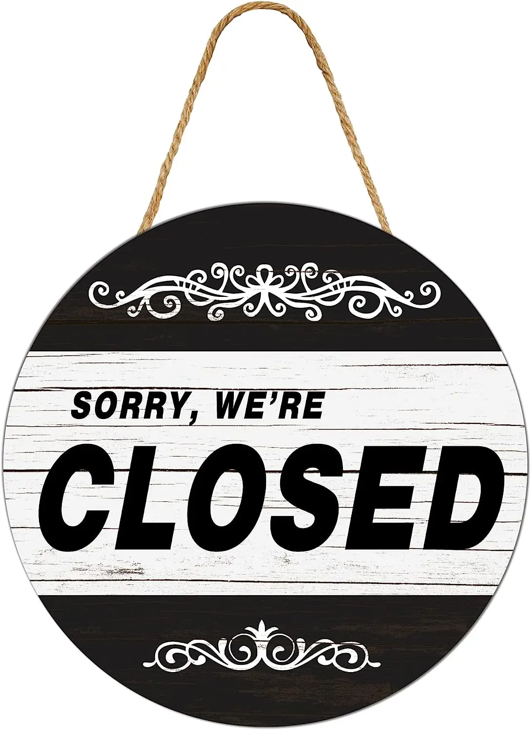 

Business Door Signs,Round Hanging Wooden Signs Sorry We're Closed For Store Coffee Bar Shop Door Window Wall Decorations