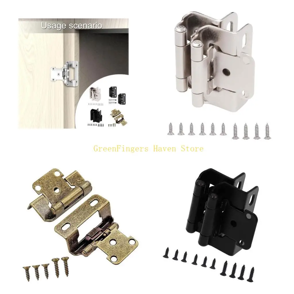 F68D 2Pieces Partial Wrap Closing Cabinet Hinges Accessory for Kitchen Door Overlays