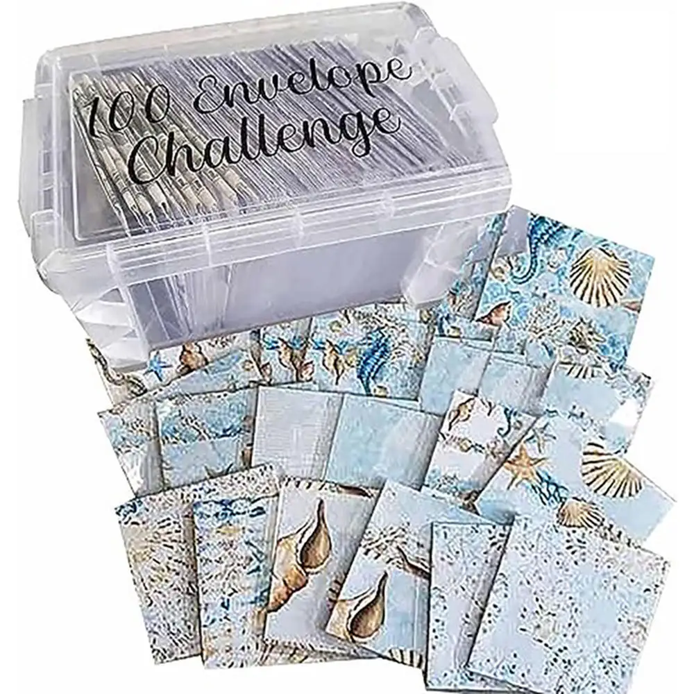 100 Envelope Challenge Box Set 100-day Money Saving Challenge Budget Planner Book Kit for Save 5050 Dollars In 100 Days