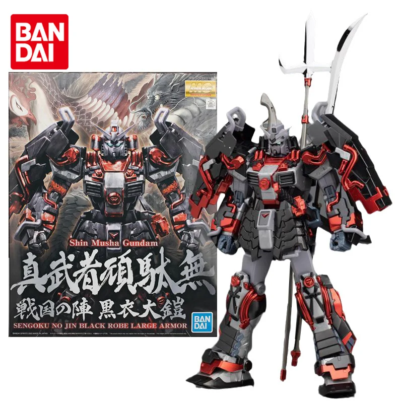 Bandai Gundam Model Kit Anime Figure MG Shin Musha Sengoku No Jin Black Robe Large Armor  Anime Action Figure Toys for Children