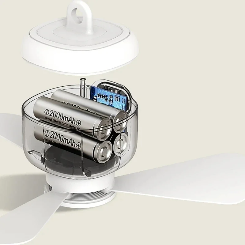 Ceiling Fan Portable Camping Tent Ceiling Canopy Fan 8000mah Rechargeable Wireless Fan Air Circulators with Remote Control Light