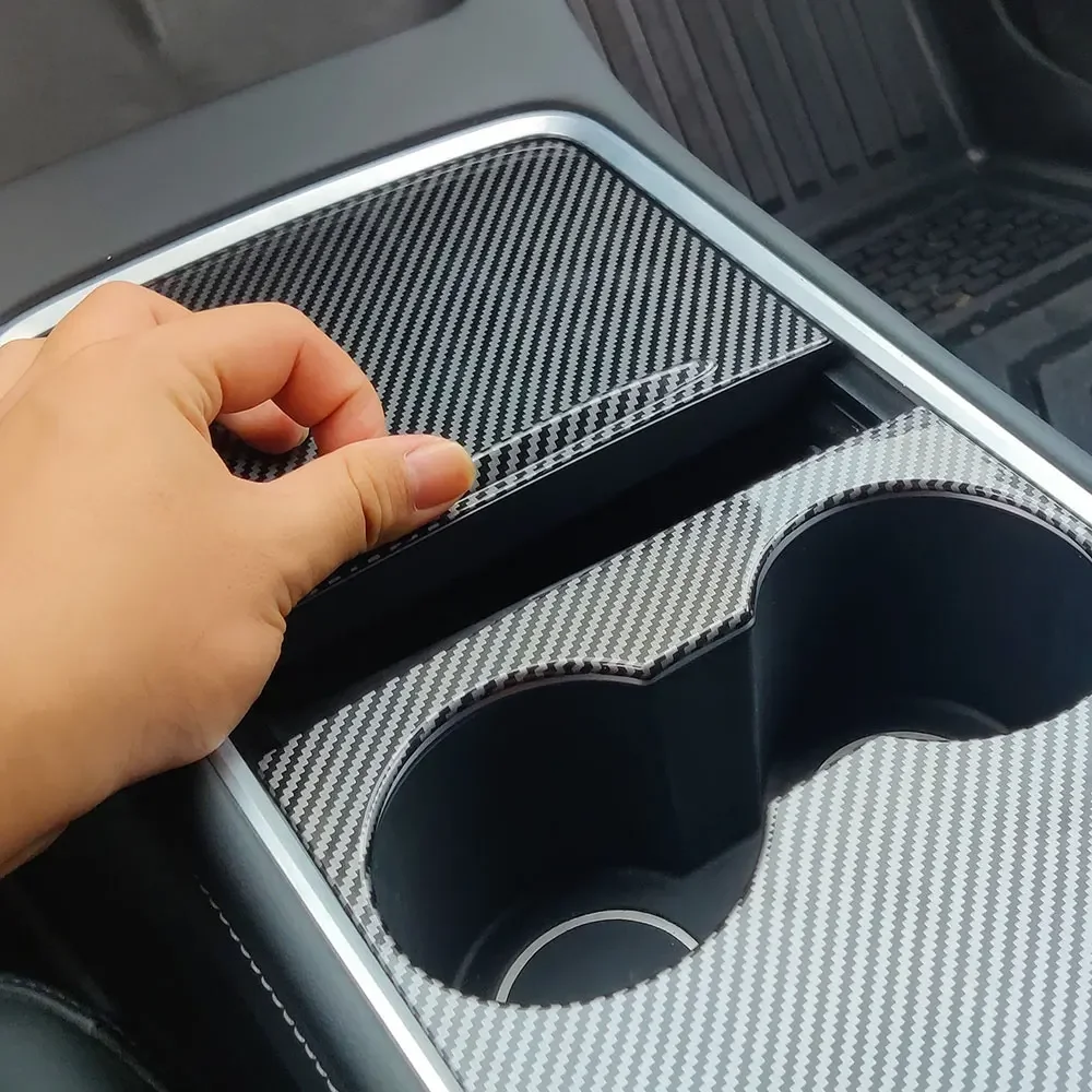 ل تسلا نموذج 3 Y 21-23 سيارة التحكم المركزي ألياف الكربون ABS لوحة ملصقات واقية التصحيح